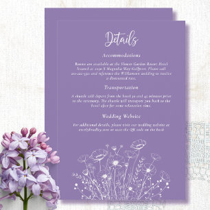 Invitation Boîtier de détails floral violet foncé