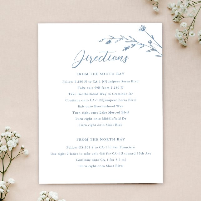 Invitation Boîtier de Mariage de Fleur sauvage bleu rustique (Créateur téléchargé)