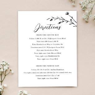Invitation Boîtier de Mariage de Fleur sauvage noir et blanc