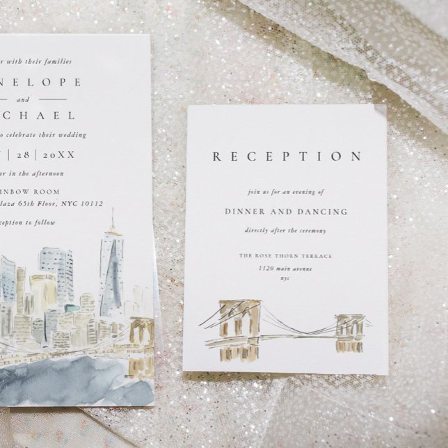 Invitation Boîtier de réception de mariage Skyline de New Yor (Créateur téléchargé)