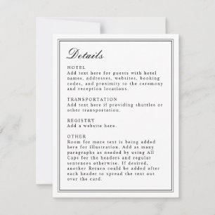Invitation Boîtier noir et blanc Absolute Classic Script