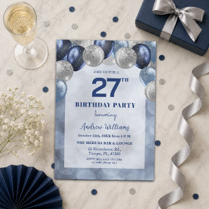 Invitation Bokeh Lights 27ème Balle de Ballons Pailletés Anni