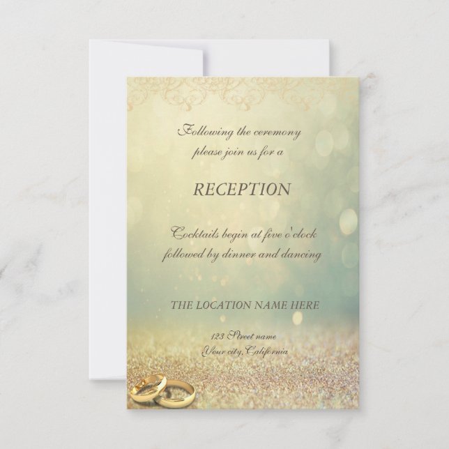 Invitation Bokeh scintillant élégant, réception de mariage an (Devant)