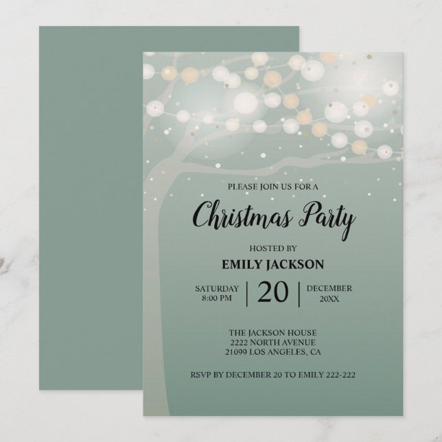 Invitation Bokeh Tree (Devant / Derrière)