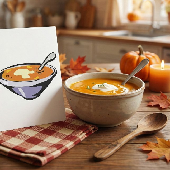Invitation Bol de soupe aux tomates avec cuillère (Créateur téléchargé)