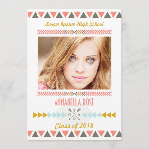 Invitation Bold Aztec Tribal Photo Party Graduation