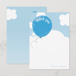 Invitation BOLD BALLOON mignon merci note ciel bleu