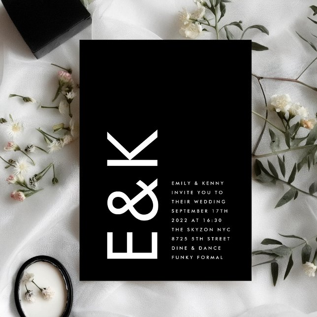 Invitation Bold Big Monogram Simple Wedding (Créateur téléchargé)