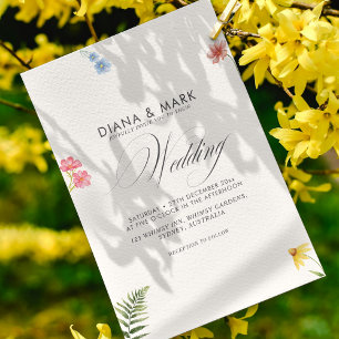 Invitation Bold Boho Rose Chic Fleur sauvage Mariage unique