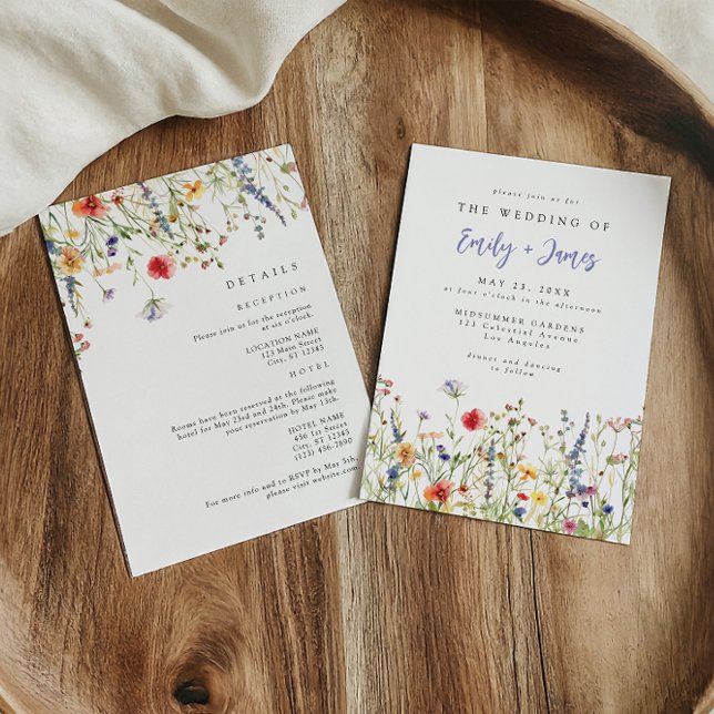 Invitation Bold Boho Wildflower All in One Wedding (Créateur téléchargé)