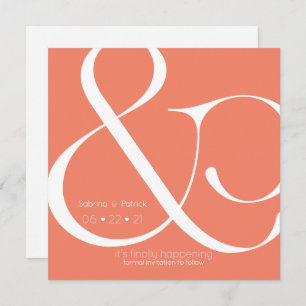 Invitation BOLD Coral Ampersand Enregistrer la date