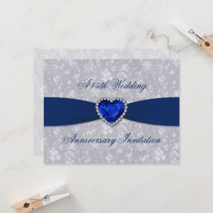 Invitation Bold Damask 45e Anniversaire 4,25x5,5
