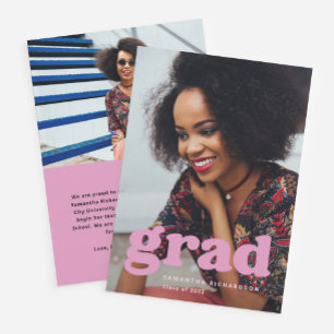 Invitation Bold graduate   Deux fois Photo 2022 Graduation