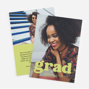 Invitation Bold graduate Deux fois Photo 2022 Graduation