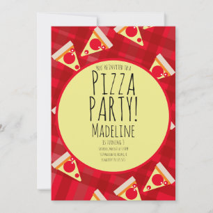 Invitation Bold Pizza Anniversaire Restaurant de fête Invitat