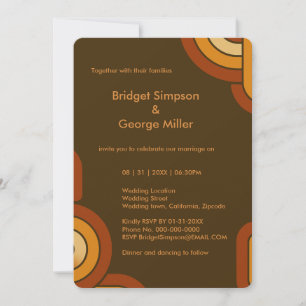 Invitation Bold Retro Mariage des années 1970