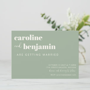 Invitation Bold Sage Green Chic Mariage moderne RSVP en ligne