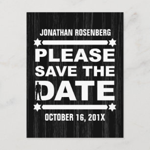 Invitation Bold Type Bar Mitzvah Enregistrez la date en noir