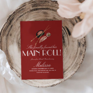 Invitation Bols de sushi baguettes Japon Saki douche de marié