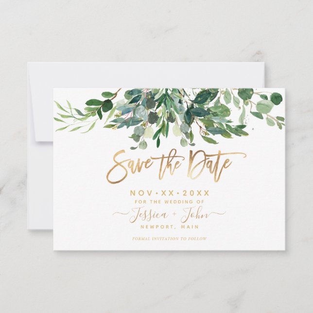 Invitation Bombino Elegant Lush Greenery Gum Eucalyptus (Devant)
