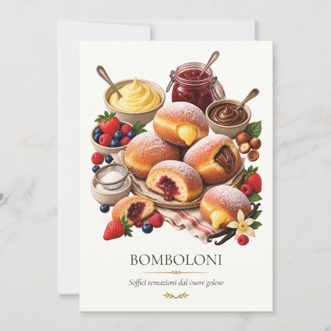 Invitation Bomboloni – Vintage Italian Dessert (Devant)