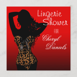 Invitation Bombshell Lingerie Leopard Corset Fête de l'mariée