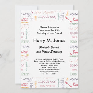 Invitation Bon Appetit Motif classique