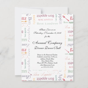 Invitation Bon Appetit Motif classique