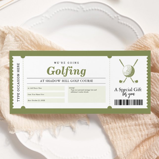Invitation Bon cadeau de voyage de golf (Créateur téléchargé)