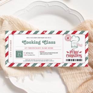 Invitation Bon de cadeau de cours de cuisine et de pâtisserie