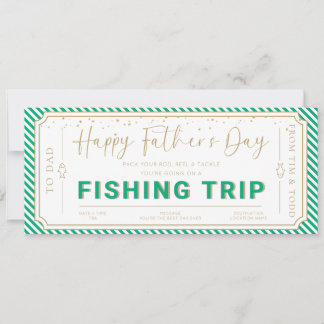 Invitation Bon de cadeau de voyage de pêche de la fête des pè
