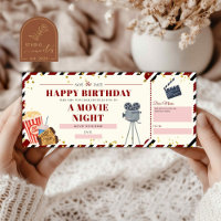 Bon de cadeau pour une soirée cinéma d'anniversair