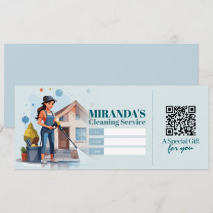Invitation Bon de certificat cadeau pour services de nettoyag