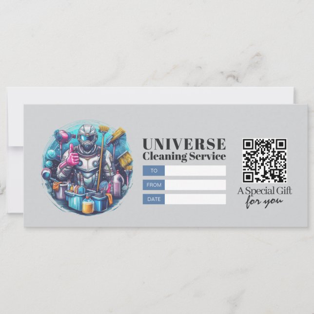 Invitation Bon de certificat cadeau pour services de nettoyag (Devant)