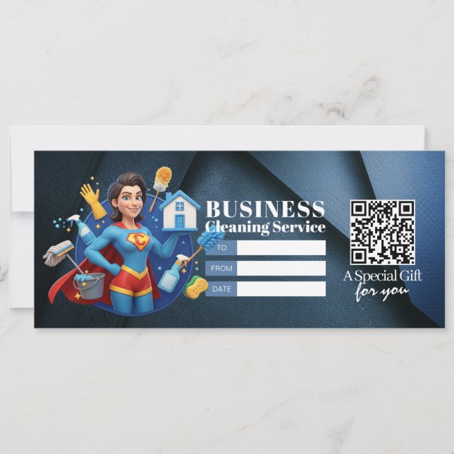 Invitation Bon de certificat cadeau pour services de nettoyag (Devant)