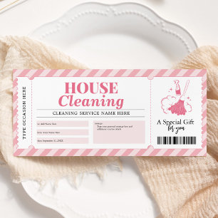 Invitation Bon de certificat cadeau pour services de nettoyag