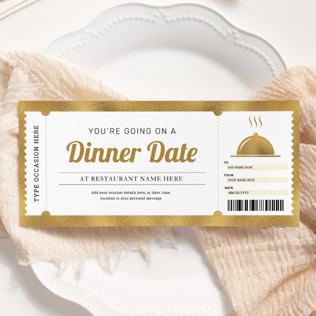 Invitation Bon de réservation pour dîner en tête-à-tête au re (Créateur téléchargé)
