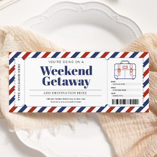 Invitation Bon de séjour de week-end de vacances