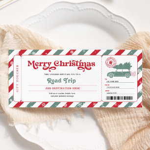 Invitation Bon de voucher pour cadeau de Noël de voyage en vo