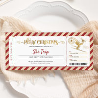 Bon de voucher pour un voyage de ski à Noël