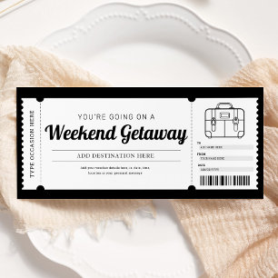 Invitation Bon de voyage cadeau pour un week-end