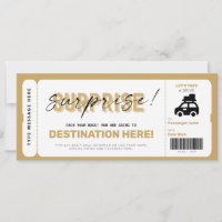 Bon de voyage surprise Billet cadeau Faux billet d