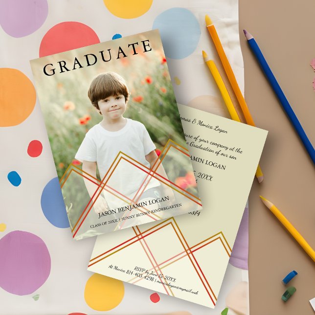 Invitation Bon effet de transparence Pré K Graduation Photo (Nice Transparency Effect Pre K Graduation Photo Invitation Card.)