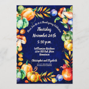 Invitation Bon thanksgiving Automne Célébration de la récolte