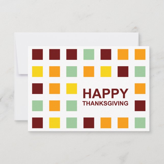 Invitation bon thanksgiving (carrés de mod) (Devant)