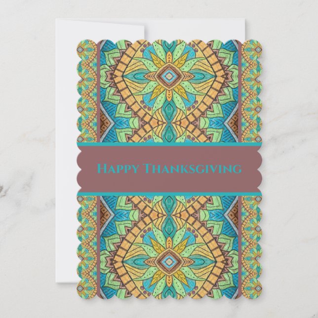 Invitation Bon thanksgiving - Contenu Mandala (Devant)
