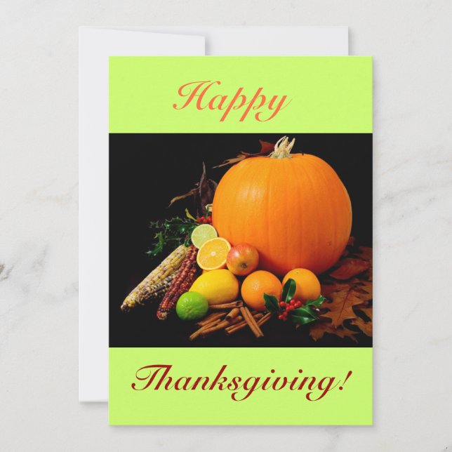 Invitation Bon thanksgiving IV avec le citrouille et le fruit (Devant)