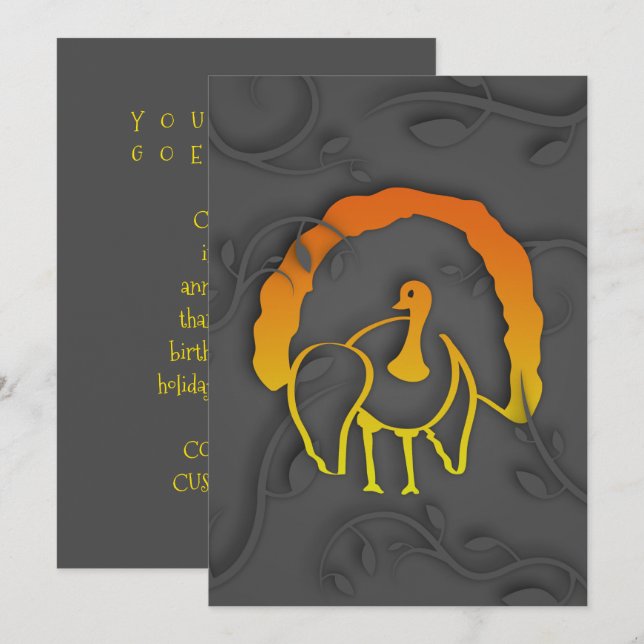 Invitation Bon thanksgiving Ombre Turquie (Devant / Derrière)