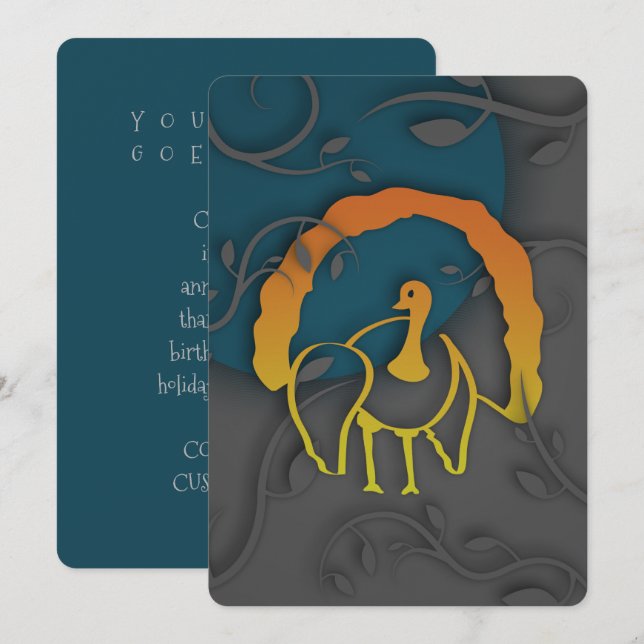 Invitation Bon thanksgiving Ombre Turquie (Devant / Derrière)