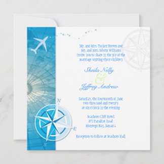 Invitation Bon voyage Mariage unique à l'étranger